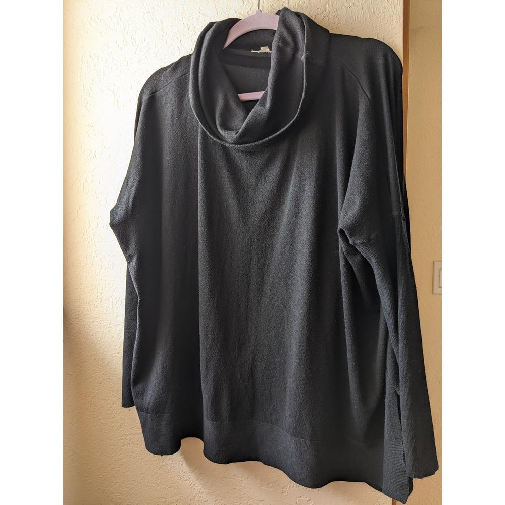Tea n Rose Black Cowl Neck Oversized Sweater Viscose Blend IW827171 L